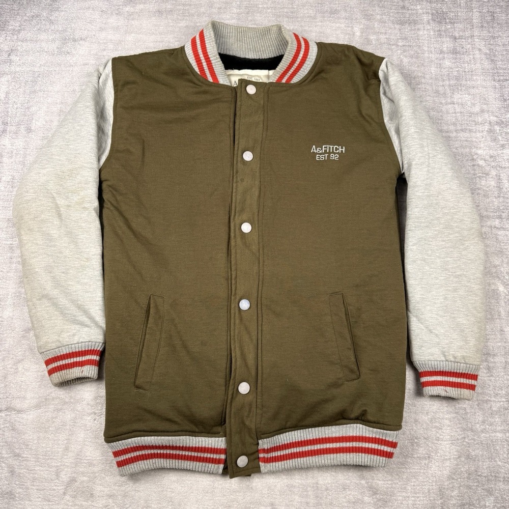 Vtg Abercrombie‎ & Fitch Jacket Mens XL Green Grindstone Creek Varsity Y2K Lined
